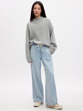High Rise Pull-On Wide-Leg Jeans GAP